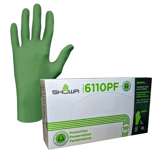 Showa Biodegradable Glove Green (100 / Bx) - GrowDudes